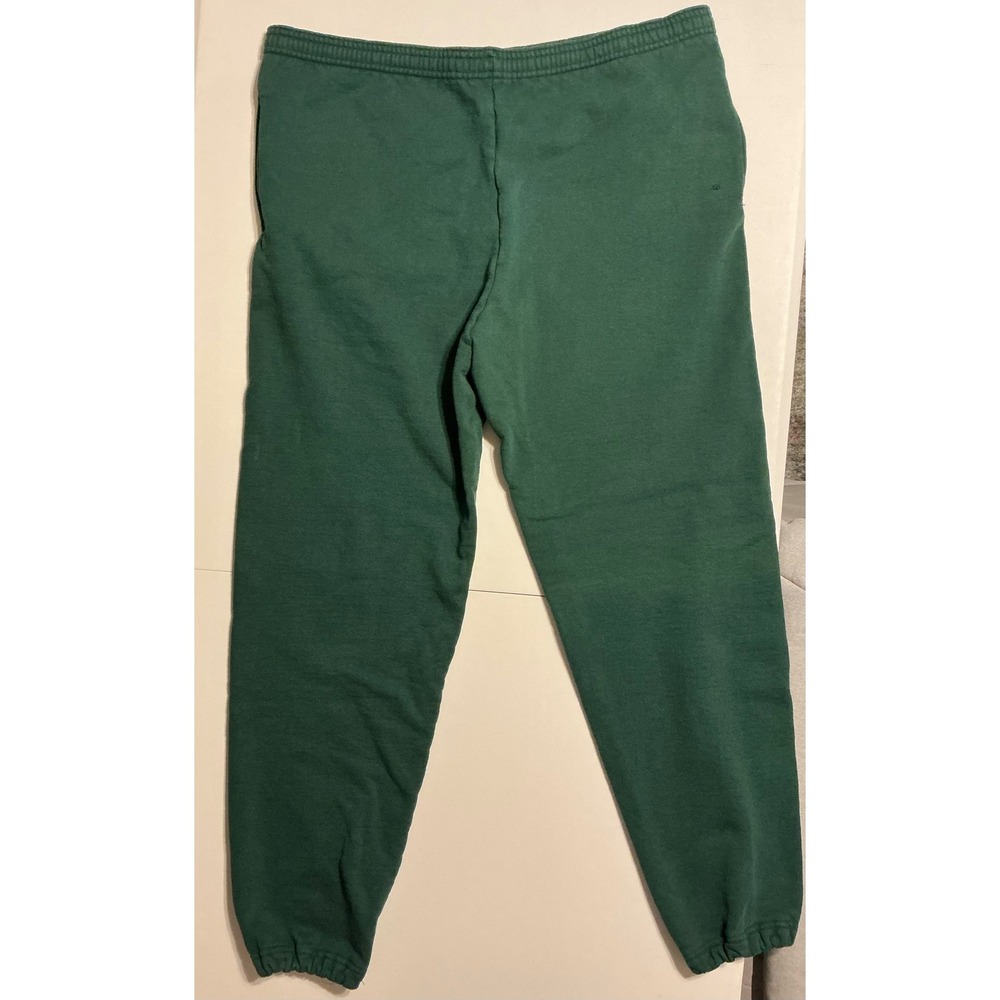 VTG 90s USA Made Lands End Mens L Green Sweatpants Drawstring Athletic Gym